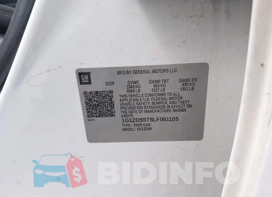 1G1ZD5ST6LF061105 Photo# 9