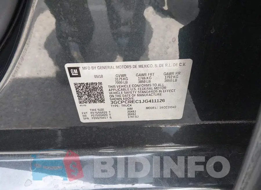 3GCPCREC1JG411126 Photo# 9