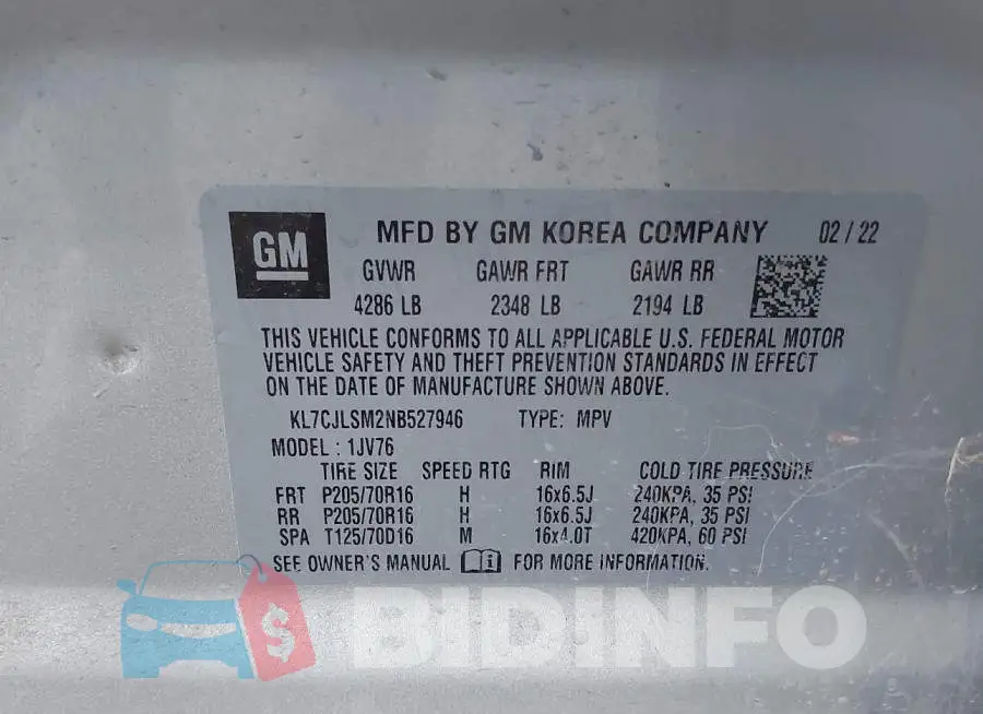 KL7CJLSM2NB527946 Photo# 9