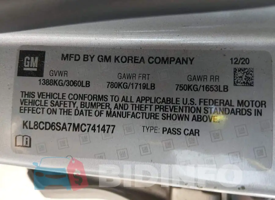 KL8CD6SA7MC741477 Photo# 9