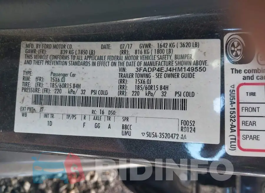 3FADP4EJ4HM149550 Photo# 9