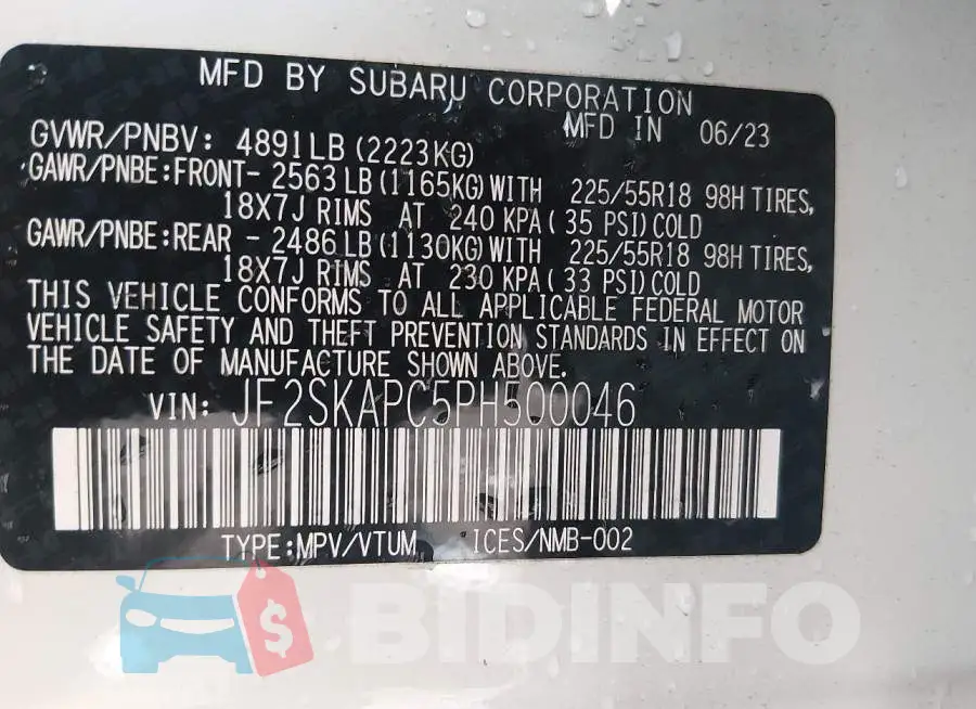 JF2SKAPC5PH500046 Photo# 9