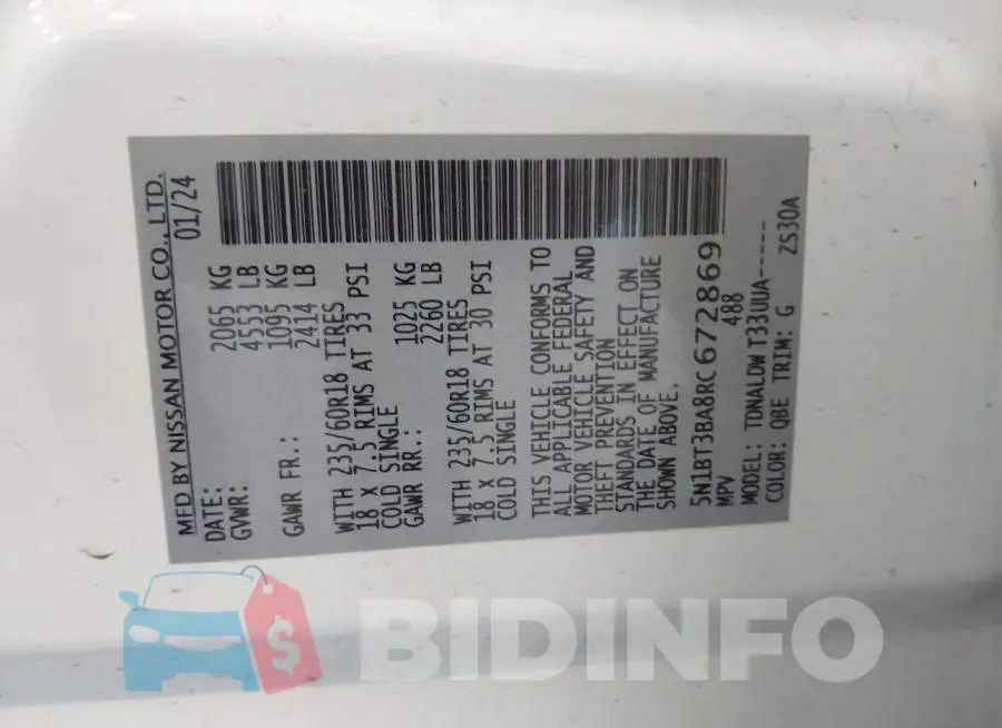 5N1BT3BA8RC672869 Photo# 9