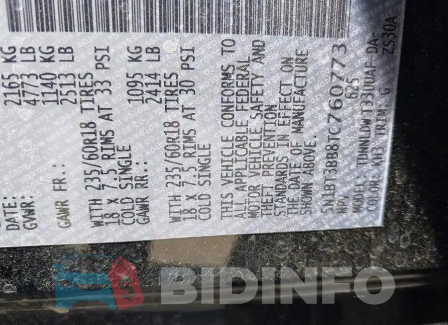5N1BT3BB8TC760773 Photo# 9