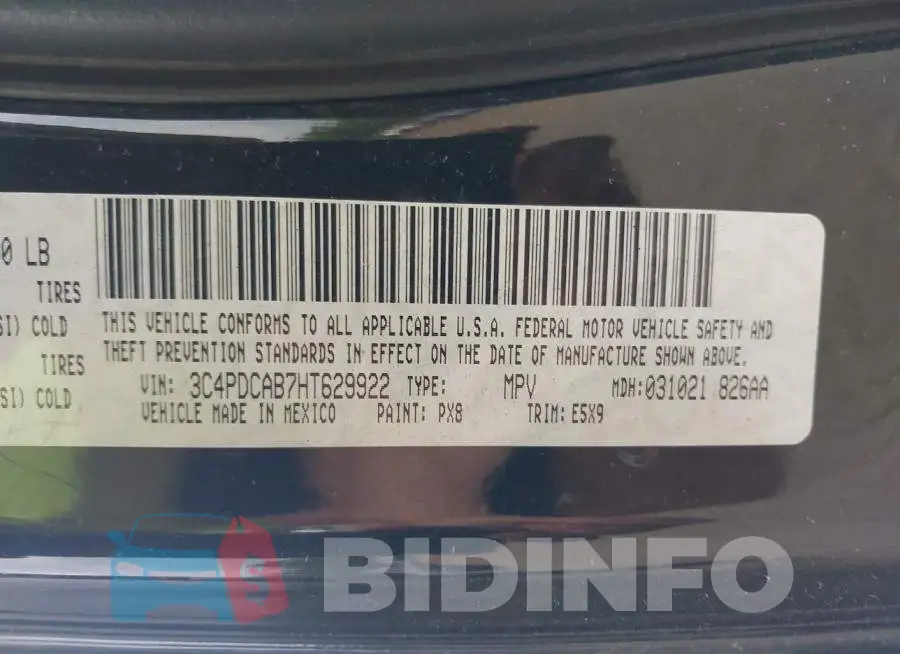 3C4PDCAB7HT629922 Photo# 9