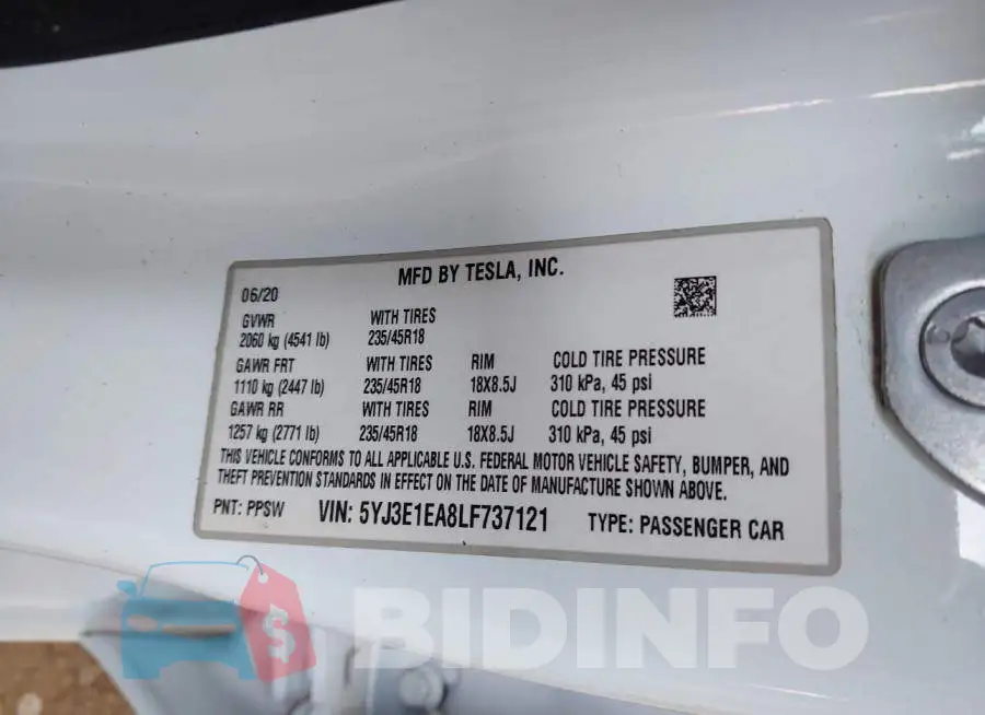 5YJ3E1EA8LF737121 Photo# 9