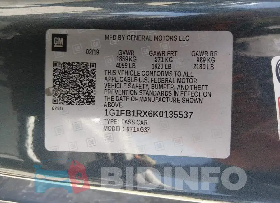 1G1FB1RX6K0135537 Photo# 9