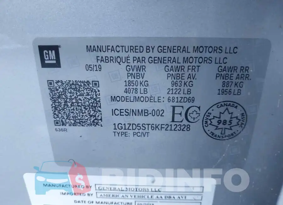 1G1ZD5ST6KF212328 Photo# 9