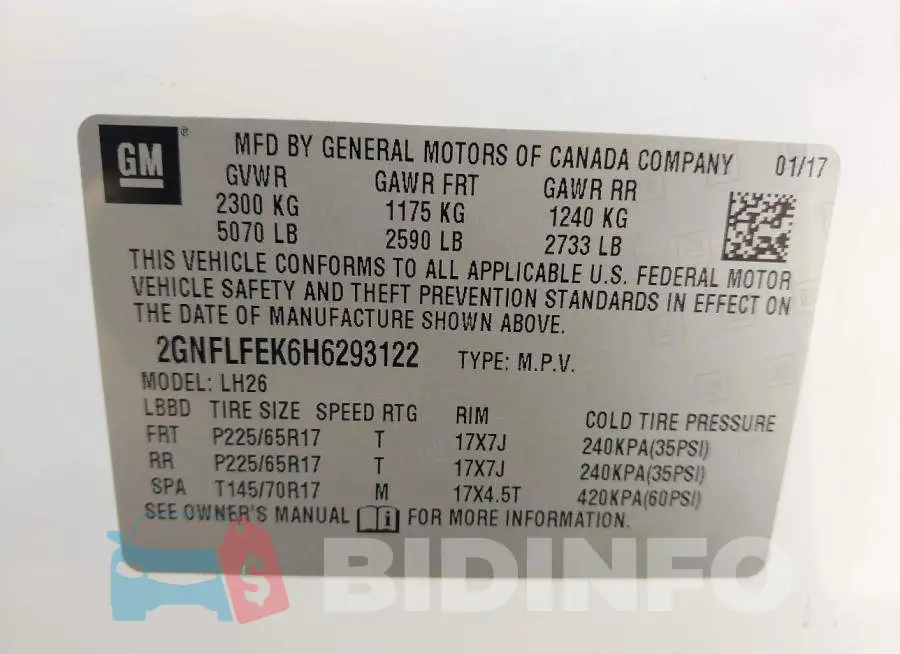 2GNFLFEK6H6293122 Photo# 9