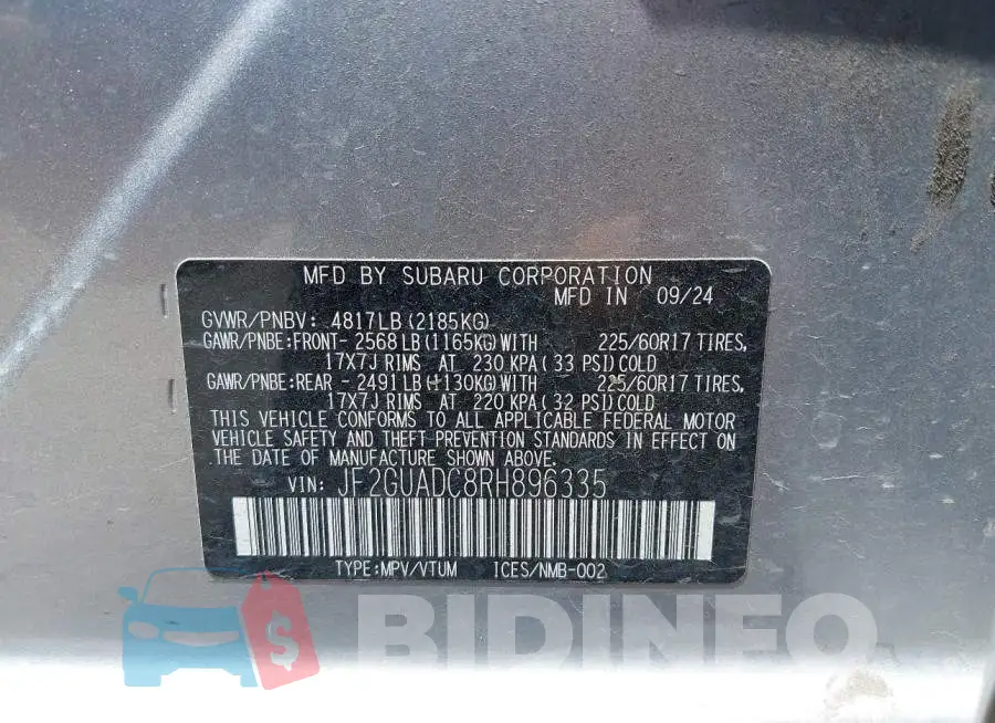 JF2GUADC8RH896335 Photo# 9