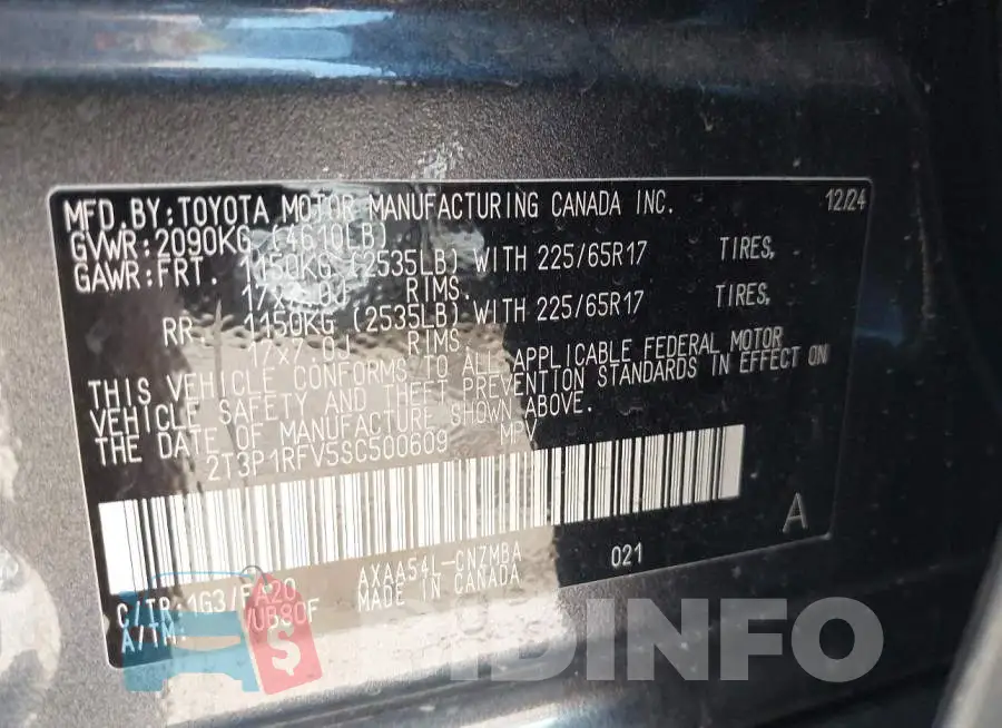2T3P1RFV5SC500609 Photo# 9