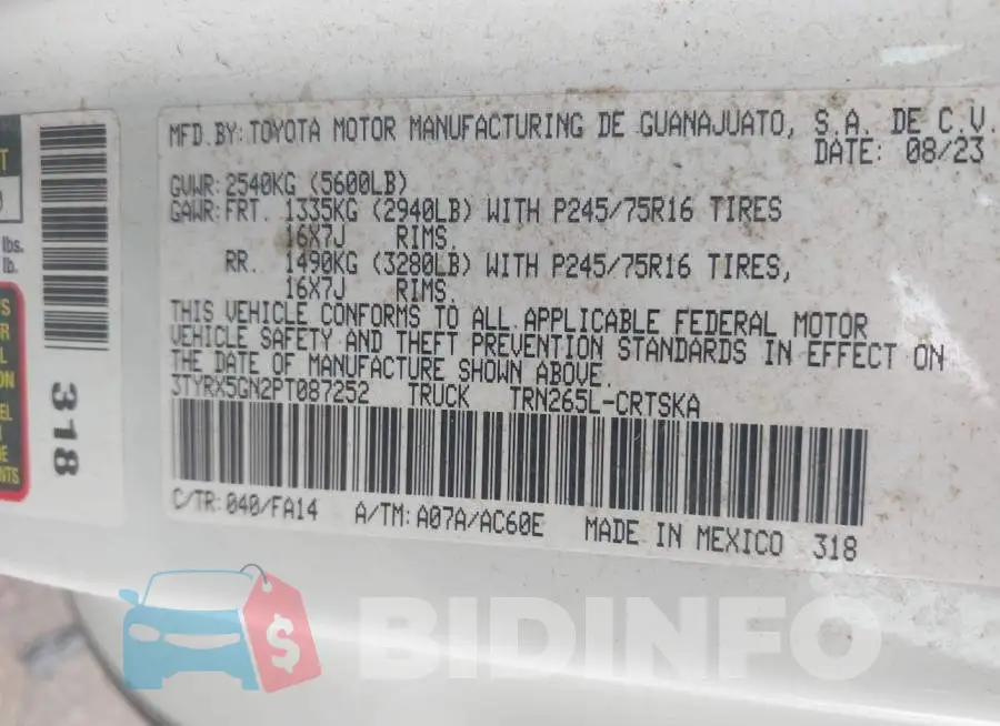 3TYRX5GN2PT087252 Photo# 9
