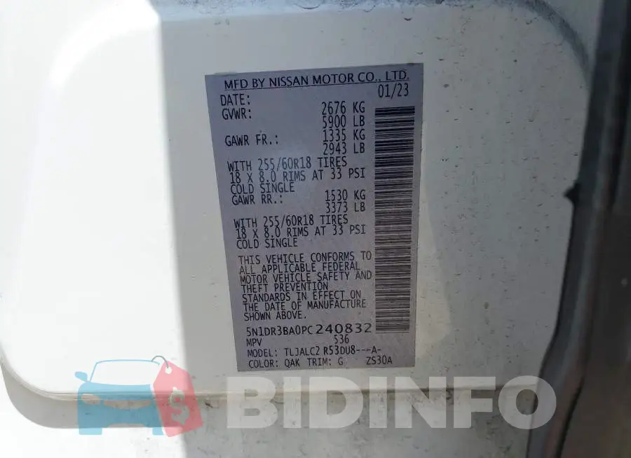 5N1DR3BA0PC240832 Photo# 9