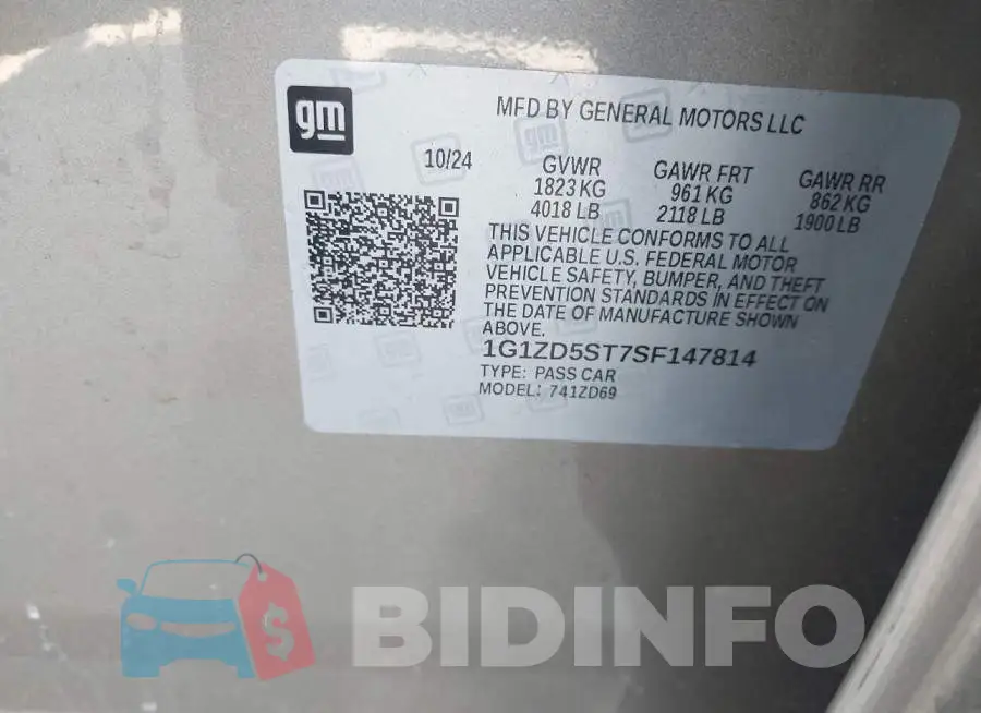 1G1ZD5ST7SF147814 Photo# 9