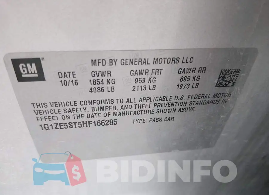 1G1ZE5ST5HF166285 Photo# 9