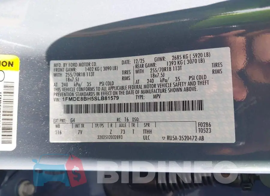 1FMDE8BH5SLB81579 Photo# 9
