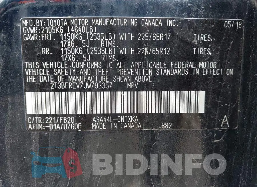 2T3BFREV7JW793357 Photo# 9