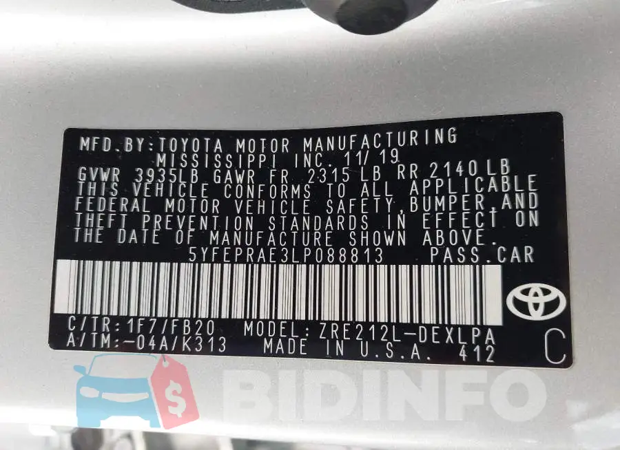 5YFEPRAE3LP088813 Photo# 9