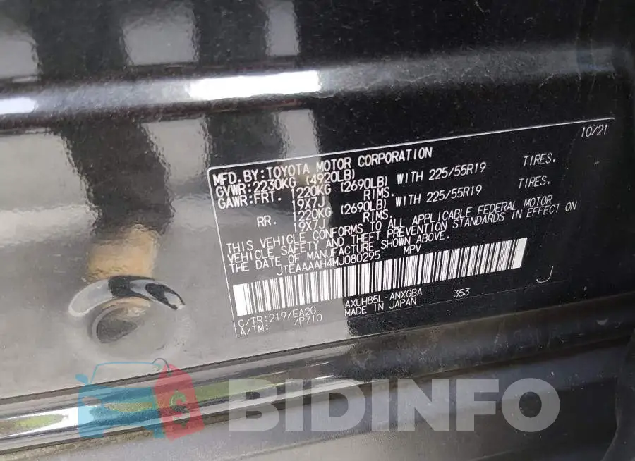 JTEAAAAH4MJ080295 Photo# 9