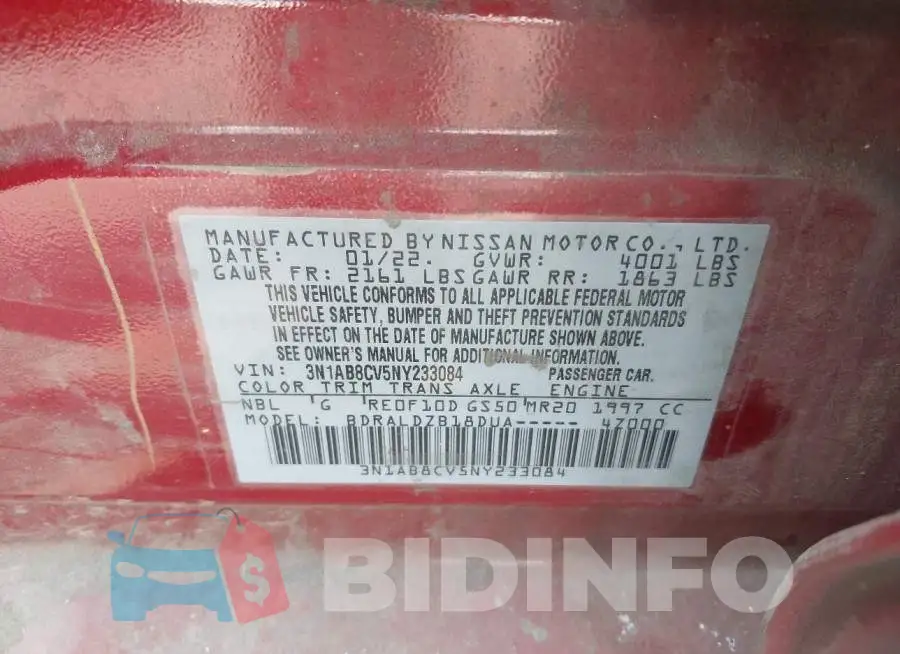 3N1AB8CV5NY233084 Photo# 9
