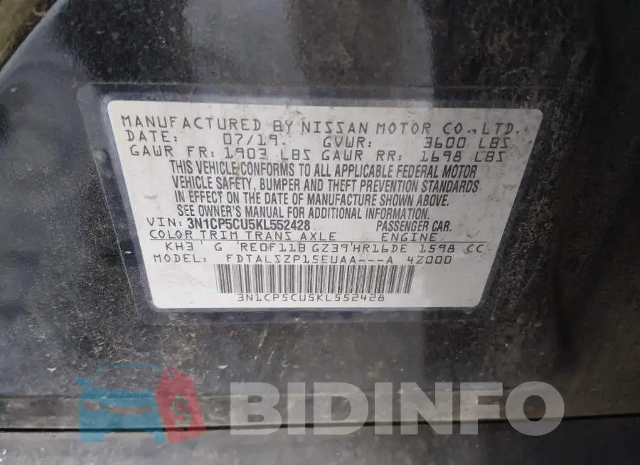 3N1CP5CU5KL552428 Photo# 9