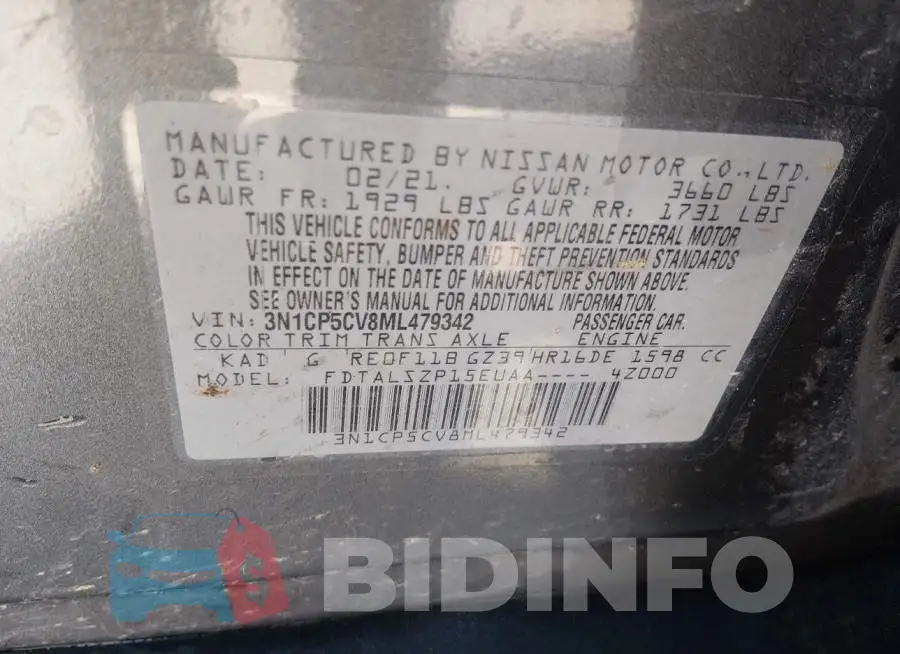 3N1CP5CV8ML479342 Photo# 9