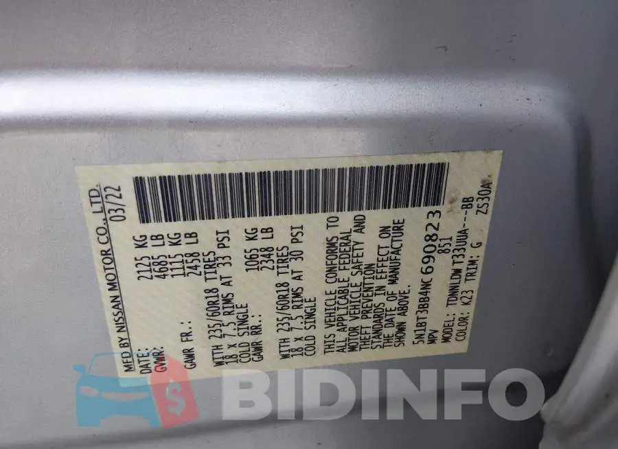 5N1BT3BB4NC690823 Photo# 9
