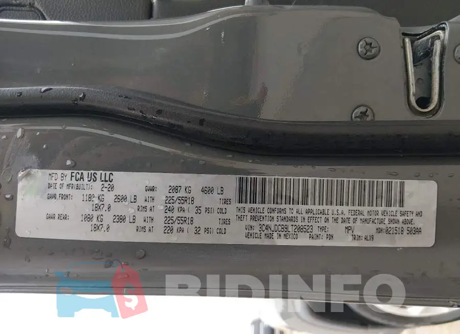 3C4NJDCB9LT208523 Photo# 9