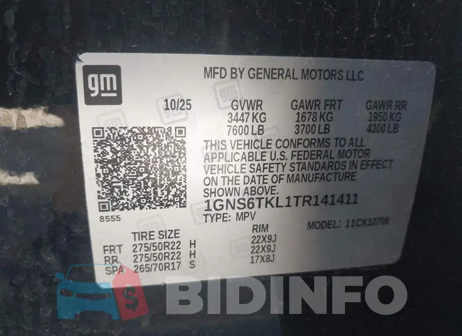 1GNS6TKL1TR141411 Photo# 9