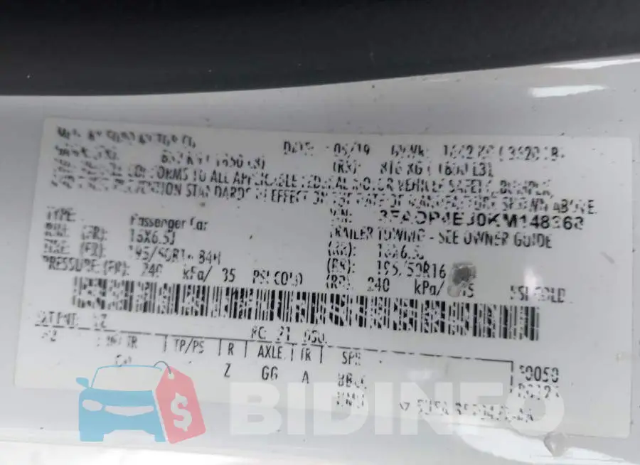 3FADP4EJ0KM148368 Photo# 9