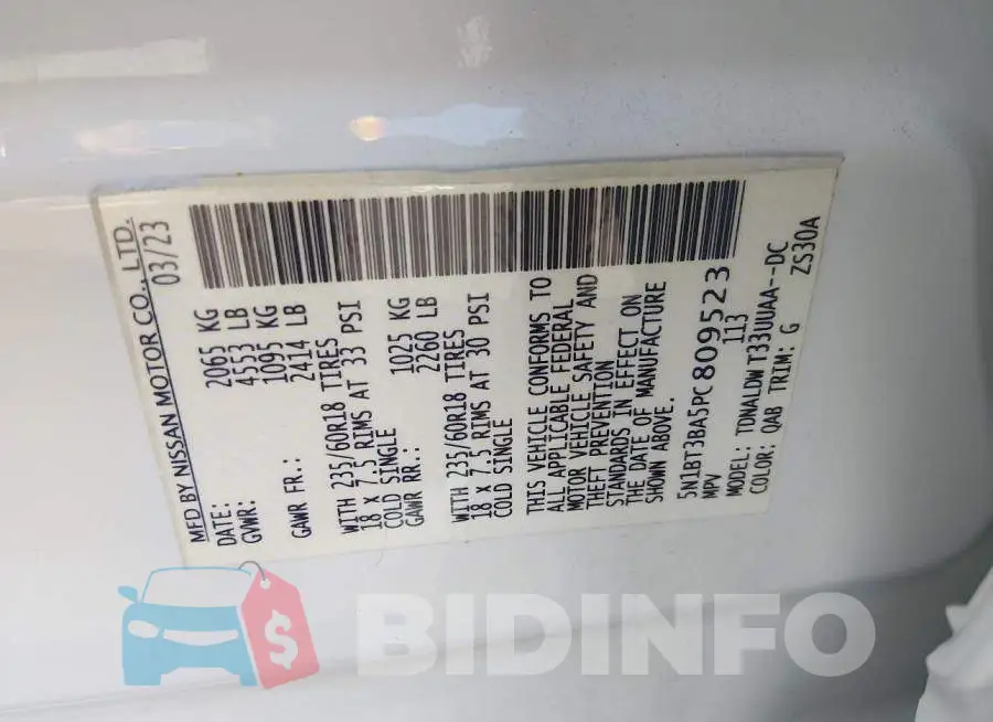 5N1BT3BA5PC809523 Photo# 9