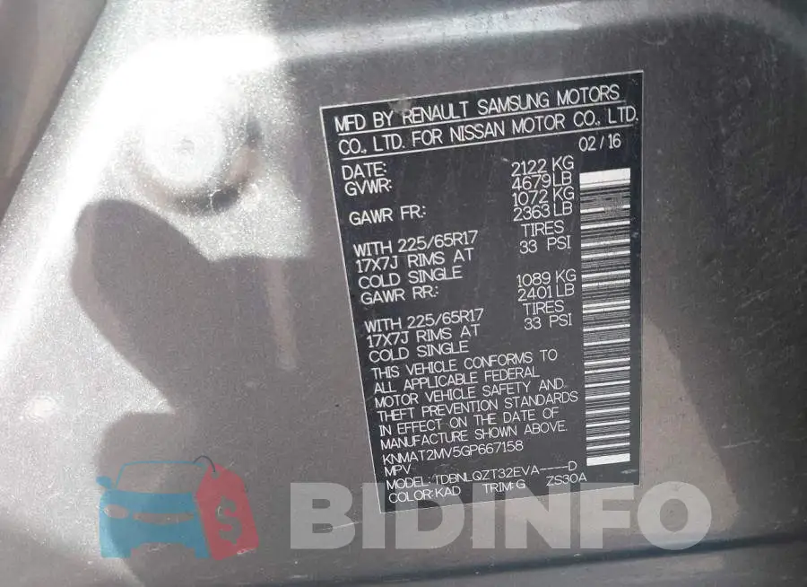 KNMAT2MV5GP667158 Photo# 9