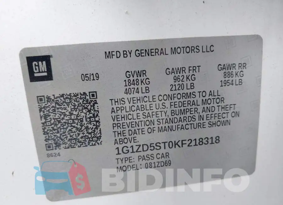 1G1ZD5ST0KF218318 Photo# 9