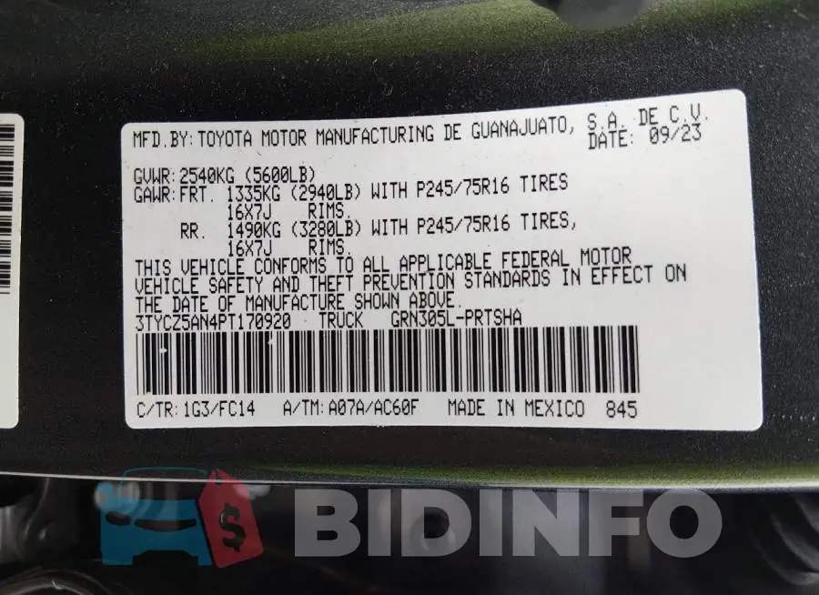 3TYCZ5AN4PT170920 Photo# 9