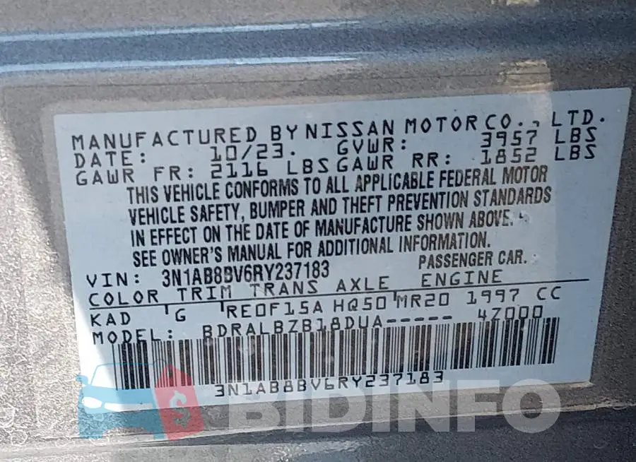 3N1AB8BV6RY237183 Photo# 9