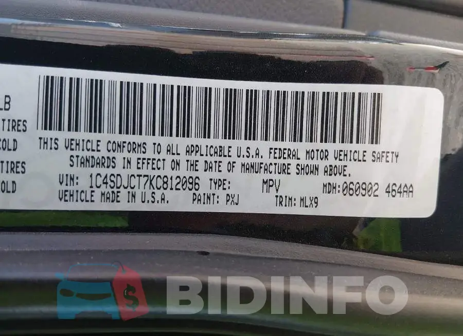 1C4SDJCT7KC812096 Photo# 9