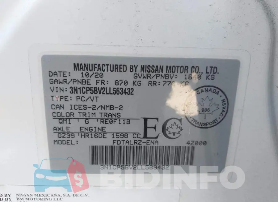 3N1CP5BV2LL563432 Photo# 9