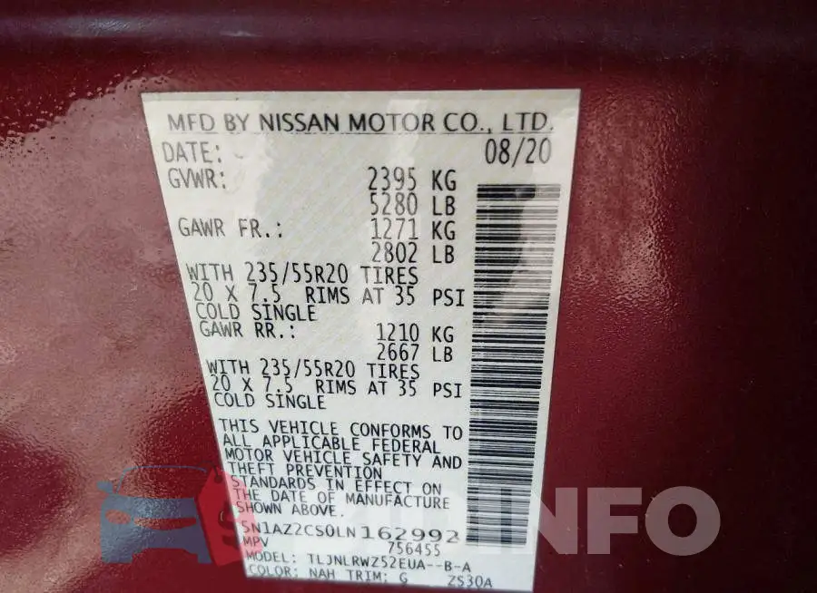 5N1AZ2CS0LN162992 Photo# 9