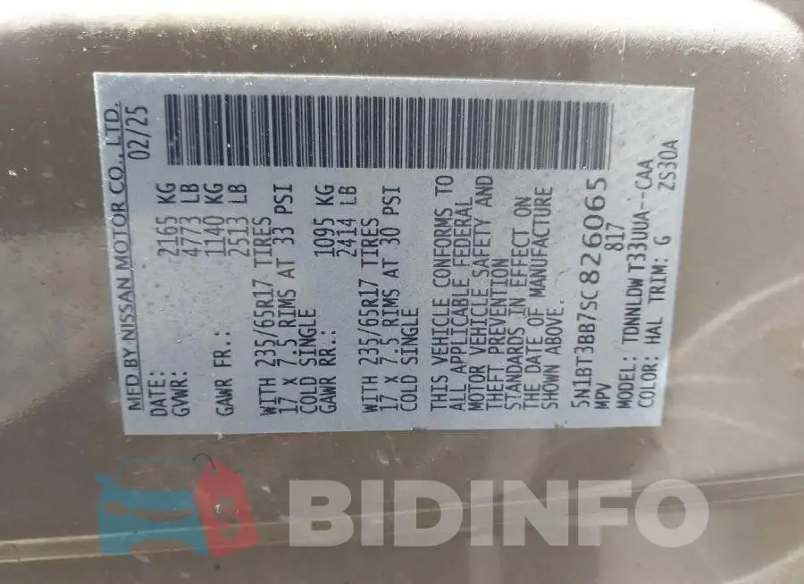 5N1BT3BB7SC826065 Photo# 9