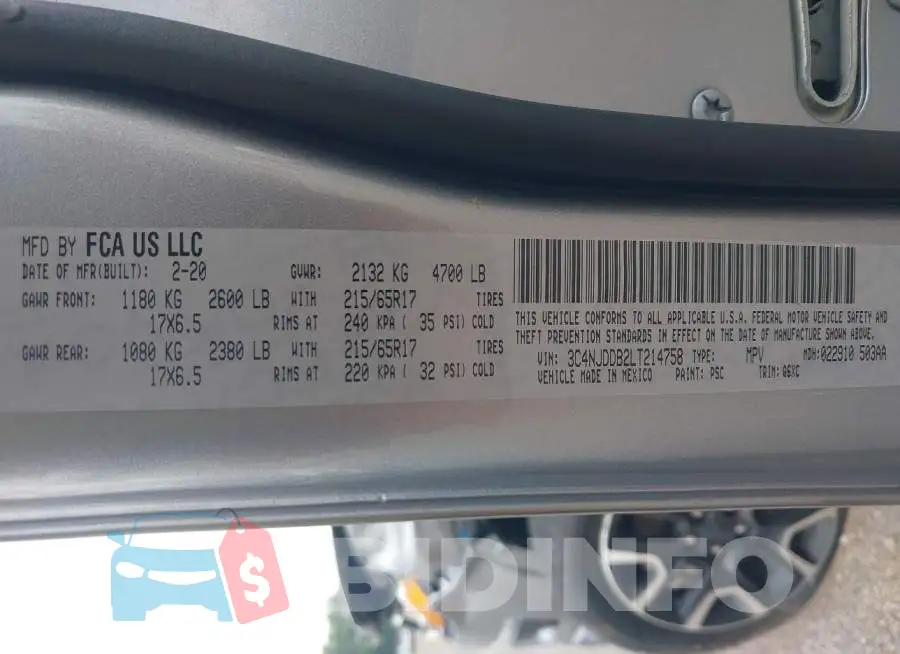 3C4NJDDB2LT214758 Photo# 9