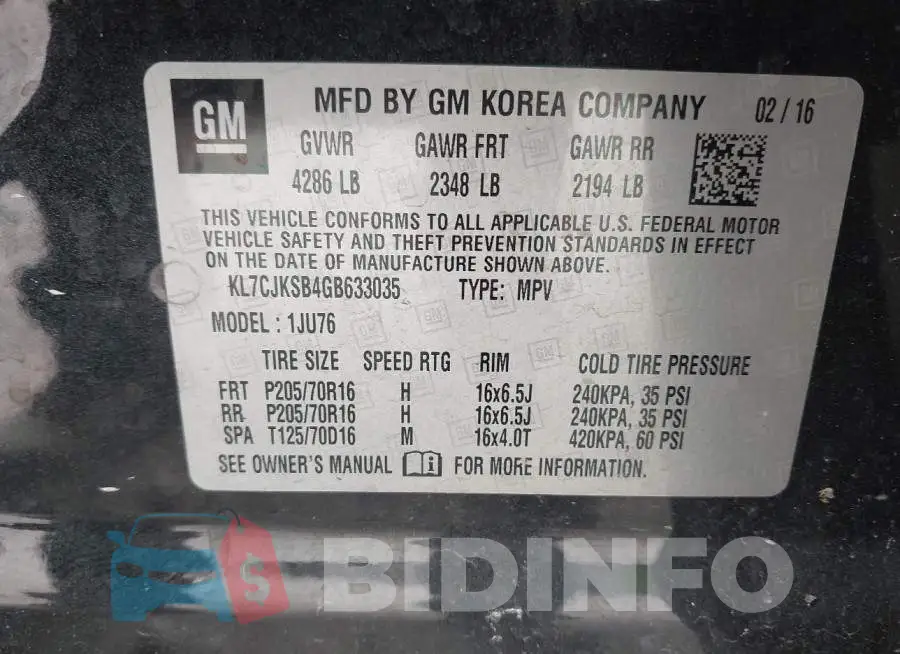 KL7CJKSB4GB633035 Photo# 9