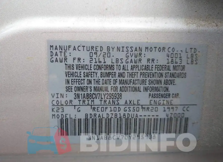 3N1AB8CV7LY295938 Photo# 9