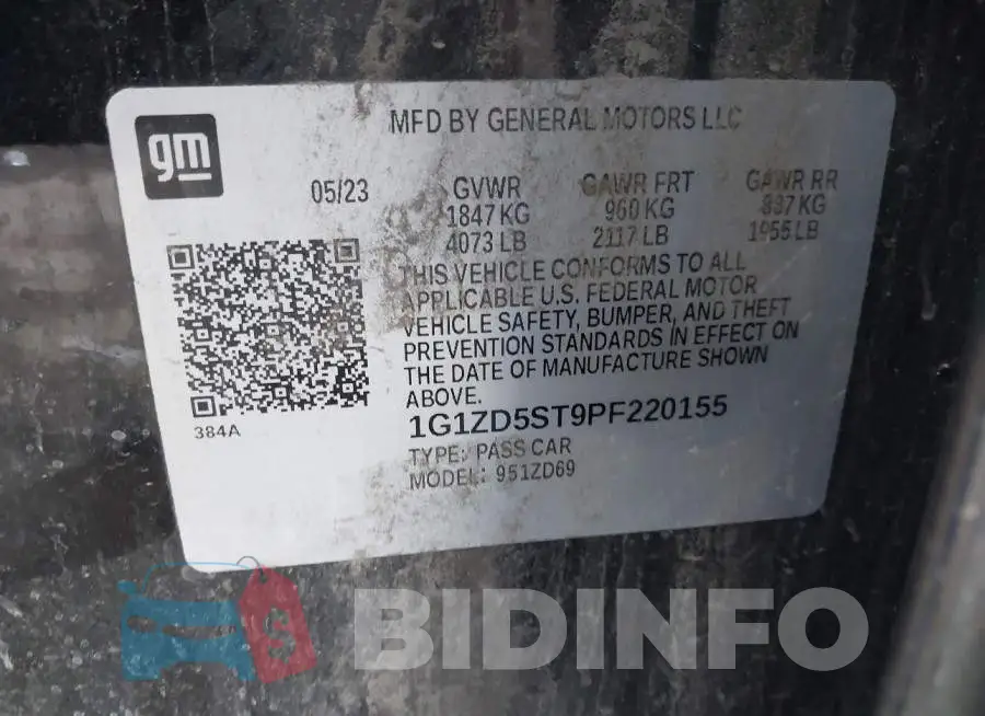 1G1ZD5ST9PF220155 Photo# 9