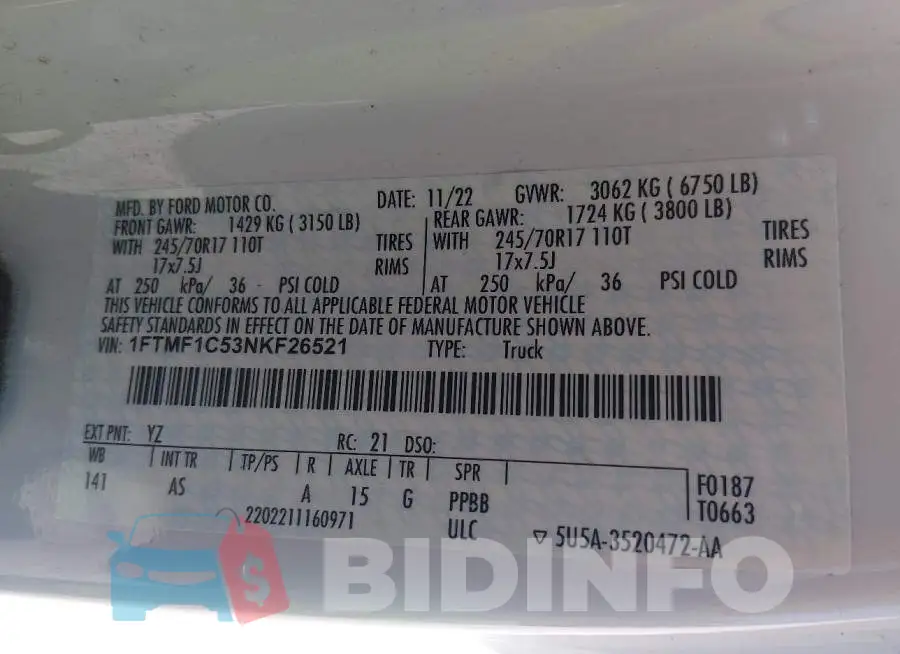 1FTMF1C53NKF26521 Photo# 9