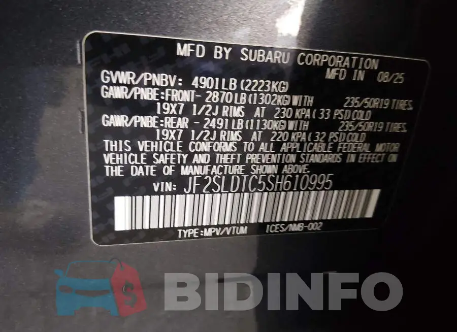 JF2SLDTC5SH610995 Photo# 9