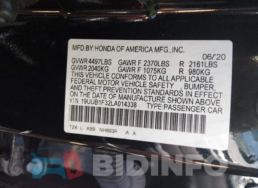 19UUB1F32LA014338 Photo# 9