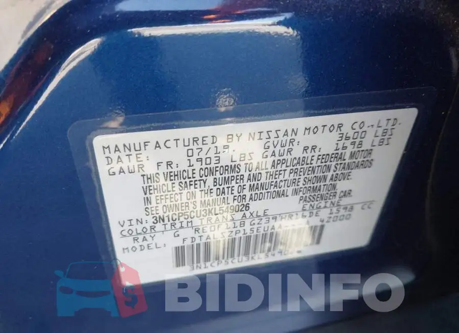 3N1CP5CU3KL549026 Photo# 9
