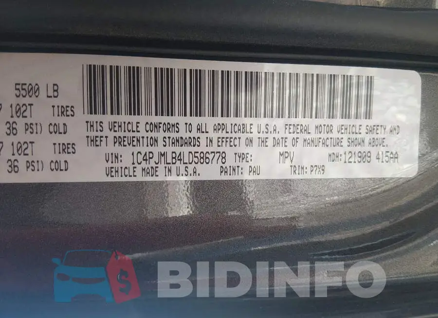 1C4PJMLB4LD586778 Photo# 9