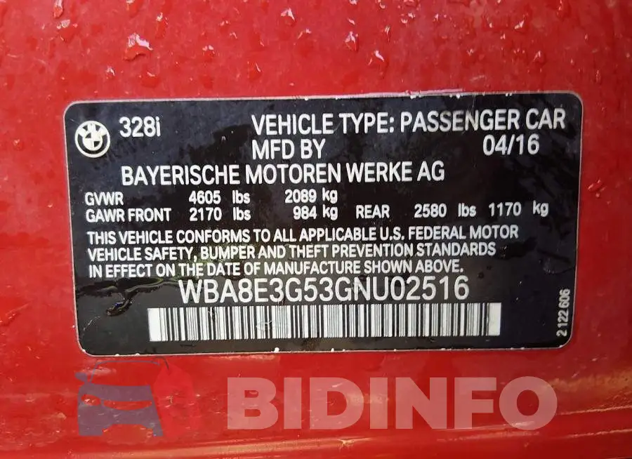 WBA8E3G53GNU02516 Photo# 9