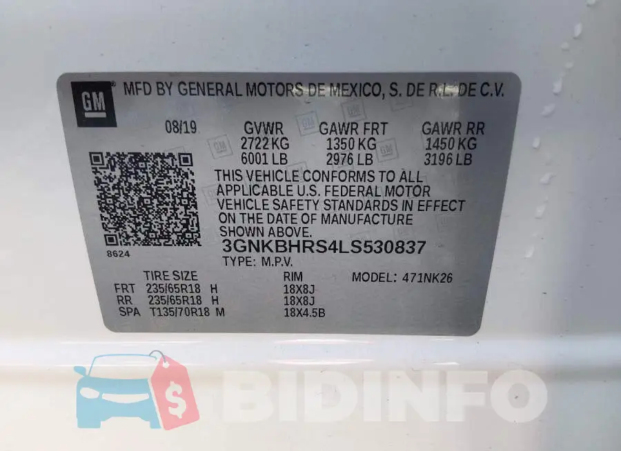 3GNKBHRS4LS530837 Photo# 9